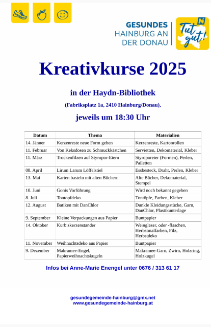 Kreativkurse 2025